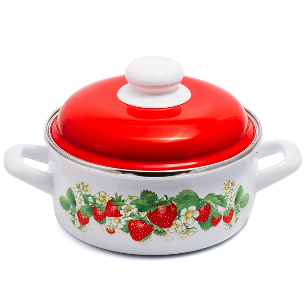 Kitchen Cookware Pan Storage Food Container strawberries Enamel Cooking