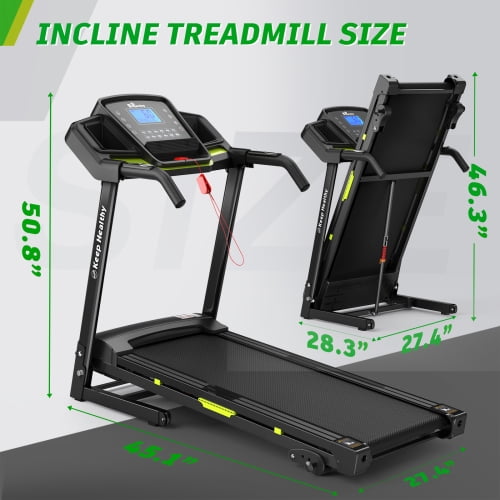 Foldable Treadmill with Incline, Folding Treadmill for Home Electric Treadmill Workout Running Machine, Handrail Controls Speed, Pulse Monitor,APP