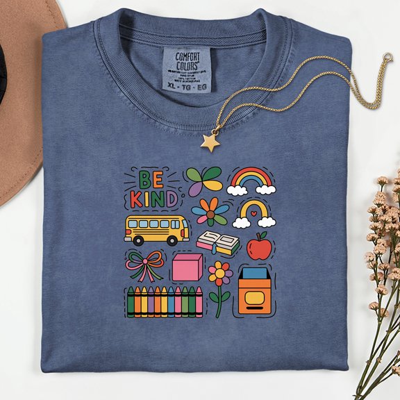 Comfort Colors® Teacher Shirt, Teach Tee, Back to School,School doodles Shirt,Back to school Shirt, Preppy Teacher Shirt,Retro Teacher Shirt