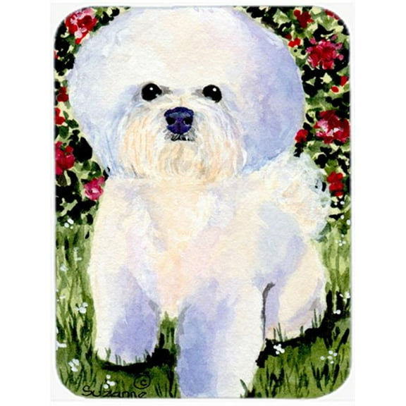 Caroline's Treasures Bichon Frise Glass Cutting Board Large