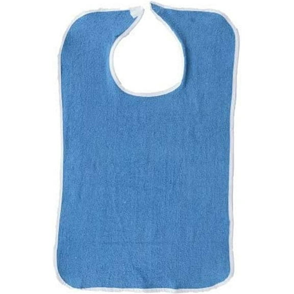 Adult Terry Cloth Bib With Velcro Closure Size 18 X 30 - 6 Pack - Royal