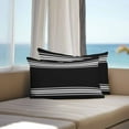 thumbnail image 2 of White Stripes Outdoor Pillow Covers Pack of 2 Geometric Black Background Waterproof Throw Pillow Covers Decorative Cushion Cases for Patio Garden Tent Balcony Couch 20x12 inch, 2 of 8
