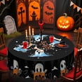 thumbnail image 3 of Round Gothic Skull Tablecloth 70 Inches, Horror Skeleton Table Cover Decorative Dining, Scary Round Halloween Tablecover Picnic Party Decoration, 3 of 7
