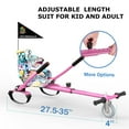 thumbnail image 2 of HOVERMAX Hoverboard Go Kart, Seat Attachment with Adjustable Frame Length for 6.5" 8" 10" Suitable for Kids and Adults, Combo Pink, 2 of 7