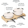 thumbnail image 5 of Caraway 8-Piece Enameled Cast Iron Set - 10.5” Skillet, Grill Pan, 3.5 qt Braiser Pan, 6.5 qt Dutch Oven with Lid and Organizers - 3-Layer Enamel Coating - No Seasoning Required - Rust, 5 of 6