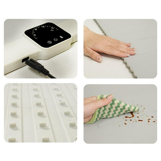 Bandeja Calentadora De Alimentos De Silicona Plegable, 240 W, 220 V, Calentamiento Rápido En 10 Segundos, Capacidad Para 4-5 Platos, Protección Contra Sobrecalentamiento, Enrollable Para Guardar