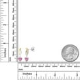 thumbnail image 2 of Gem Stone King 925 Silver and 10K Yellow Gold Pink Moissanite Dangle Earrings for Women (1.00 Cttw, Gemstone Birthstone, Heart Shape 5MM), 2 of 3
