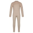 thumbnail image 5 of TiaoBug Kids Thermal Long Johns Set Underwear Long Sleeve Tops and Pants Warm Base Layer Set Coffee 2-3, 5 of 7