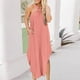 thumbnail image 2 of Vestido liso de verano para mujer, informal, sin mangas, cuello redondo, halter, dobladillo irregular Fridja  hj2984, 2 of 8