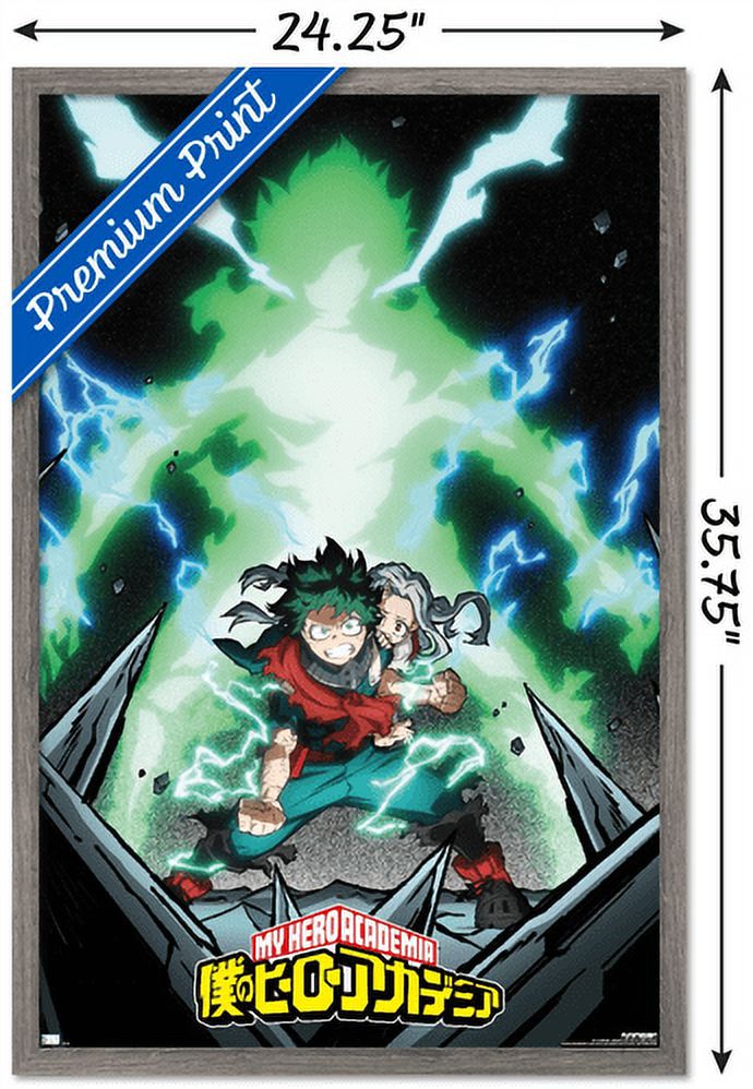 My Hero Academia: Season 4 - Deku Visual Wall Poster, 22.375" x 34", Framed