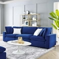 thumbnail image 6 of Modway Commix Down Filled Overstuffed Performance Velvet 3-Seater Sofa in Navy, 6 of 7