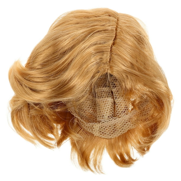 Peluca de disfraz divertida, peluca de pelo corto para hombre, peluca rubia para cosplay, peluca de uso diario para hombre, peluca corta de pelo artificial rubio para disfraz