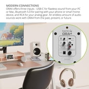 Kanto ORA4MW Pro Audio Bluetooth Desktop Speakers with a Kanto SUB8VMB Sealed Powered 8 Subwoofer and Kanto S6W Angled Desktop Speaker Stands for Large Speakers (2024)