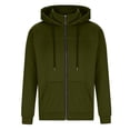 thumbnail image 5 of Wutalume Men's Sweat Jacket with Hood Leisure Hooded Jacket Zip Hoodie, Casual Sweatshirt Jacket for Winter, Plain Design with Pockets, Ideal for Men's Daily and Outdoor Use,Army Green L, 5 of 7