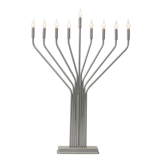 Electric Menorah-Finish:Pewter