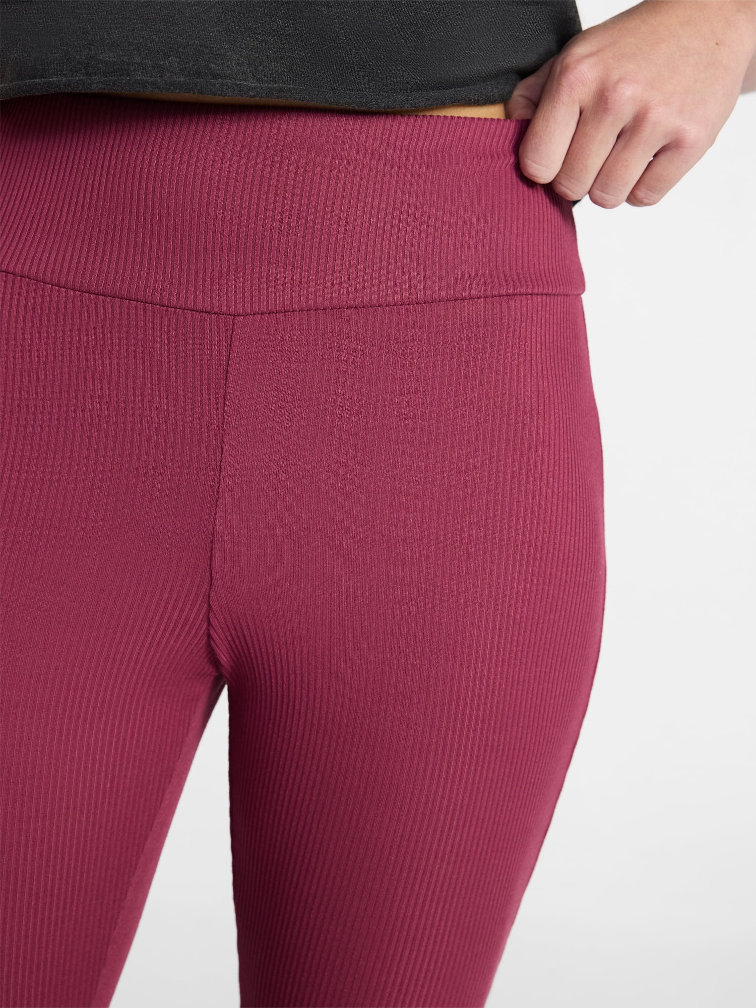 No Boundaries Ribbed Flare Pants, Women's XS-XXL