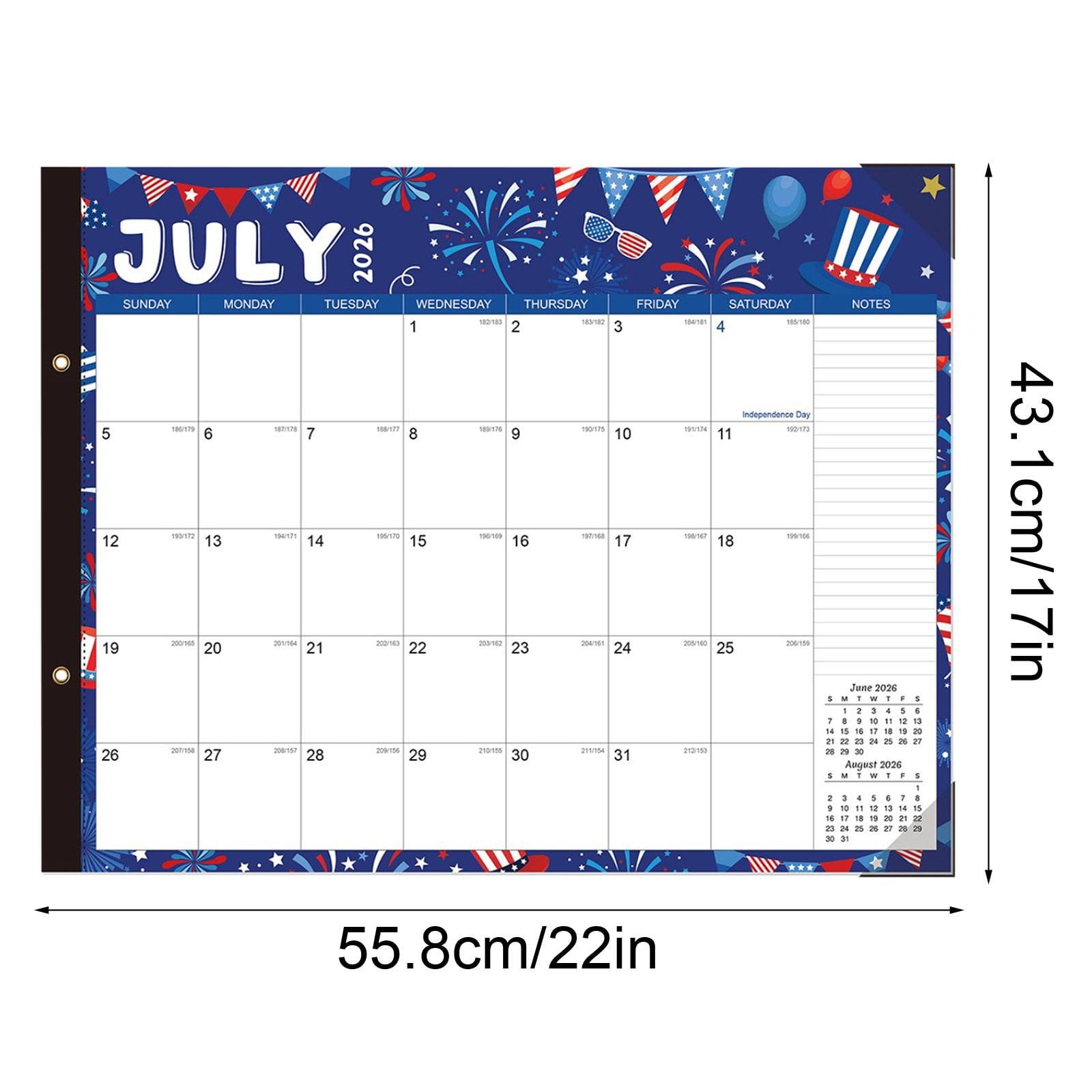 Desk Calendar English Version 2026.7-2027.12 Calendar , 17"x12" Academic 2026 Desk Calendar for Home, School, or Office Desk Top Organizing, Seasons Color Monthy Calendar 2026