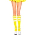 thumbnail image 2 of Music Legs Women's Acrylic Knee High Retro Sock, Style 5726 5726-NEON YELLOW/WHI, 2 of 2