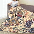 thumbnail image 6 of Cauagu Floral With Birds And Fantasy Flowers Pattern Flannel Bed Blankets,Fleece Blanket Comfortable Air Conditioning Blanket for Sofa Bed Travel Couch & Living Room -50"x40", 6 of 8