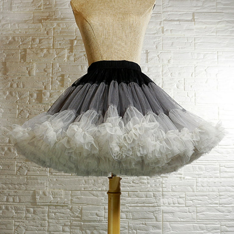haxmnou women's skirt support skirt super soft boneless petticoat half  puffy skirt a one size