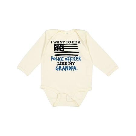 

Inktastic I Want to Be a Police Officer Like My Grandpa Gift Baby Boy or Baby Girl Long Sleeve Bodysuit