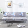 thumbnail image 3 of CHOK 2024 Futon Slipcover Armless Sofa Covers Stretch Sofa Bed Slipcover Protector Elastic (Light Gray Animal), 3 of 8