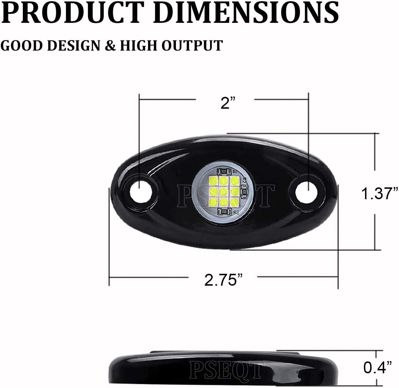 6 Pod White LED Rock Lights Underglow Wheel Well Lights for Car Truck ATV Boat