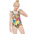 thumbnail image 5 of Adventure Time Girls Swimsuit Ruffle One-piece Beachwear Kids Cute Swimwear Summer Bathing Suit 6-7Y（110cm）, 5 of 8