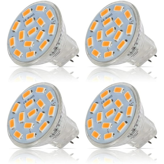 Simba Lighting LED MR11 3W 20W Halogen Replacement Light Bulbs 12V GU4 Bi-Pin 3000K Soft White 4-Pack