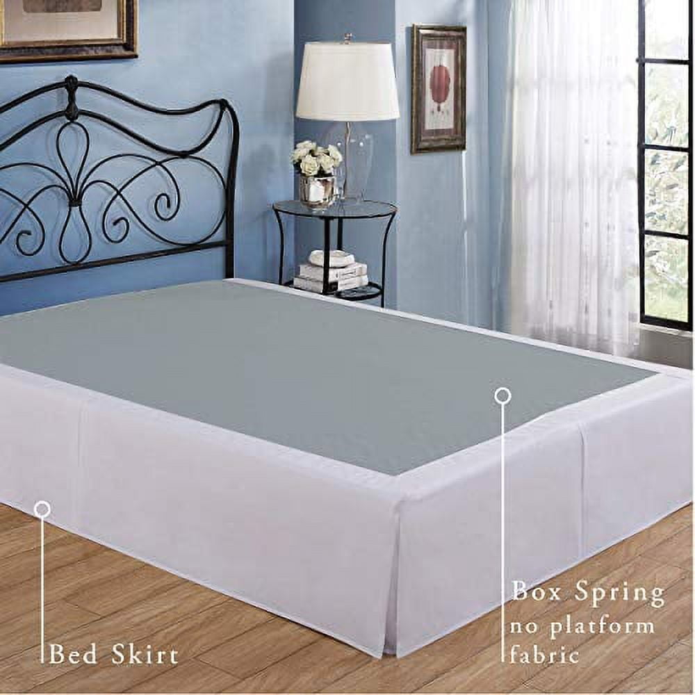 Bed Makers Adjustable Bed Wrap-Around 15" Tailored Bed skirt, Queen, White