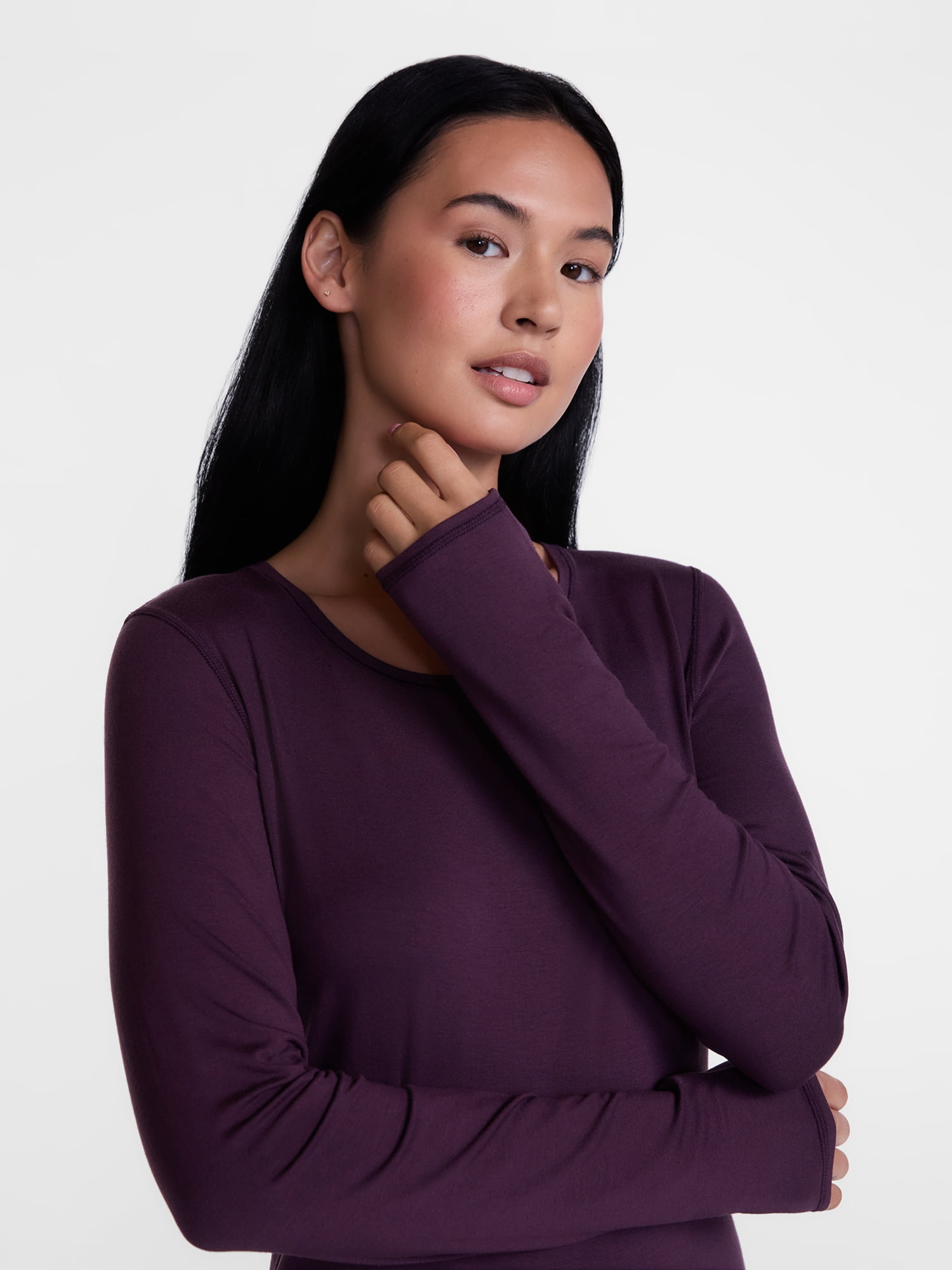 ClimateRight by Cuddl Duds Women’s Mild Essential Base Layer Livaeco Jersey Long Sleeve Crewneck Thermal Top, Sizes XS-4X