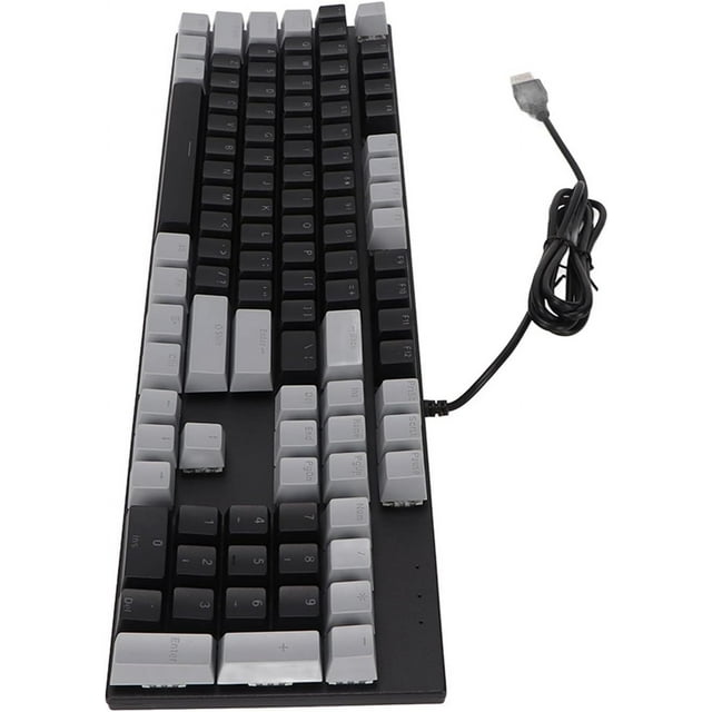 HUGFEGWE CFTIGIW Clavier Mécanique 104 Touches Interrupteur Bleu RVB USB Résistant à l'Usure Anti-Rayures Clavier de Jeu Blanc Gris Clavier de Jeu Mécanique Clavier Mécanique Interrupteur Bleu Jeu Mécanique CA919-124686