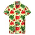thumbnail image 4 of Camisa hawaiana con estampado de sandía colorida 2024, camisetas de verano de manga corta con botones de frutas estampadas en 3D, ropa para hombre, blusa con solapa, 4 of 4