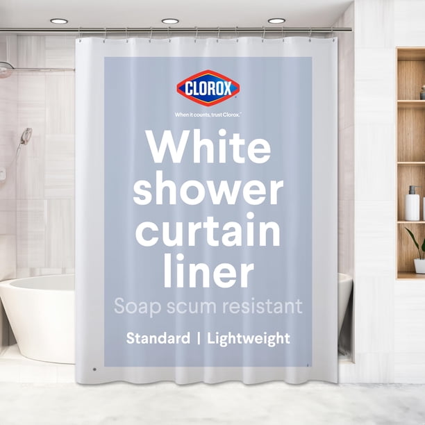 Forro de cortina de ducha CLOROX Premium, impermeable, 4 g, PEVA