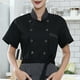 thumbnail image 4 of Chaqueta De Chef Unisex Catering Cocina Manga Corta Ropa De Chef 2XL Negro Sunnimix chaqueta de cocinero, 4 of 8