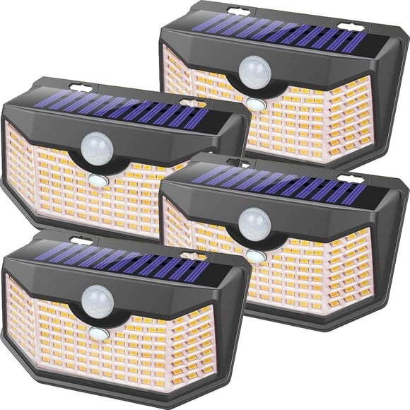 Luces solares de pared para exterior HMCITY 120 LED con sensor de movimiento IP65