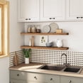 thumbnail image 3 of HOOBRO 39.4" Floating Wall Shelves Set of 2 with Invisible Brackets, Rustic Brown, 3 of 9