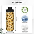 thumbnail image 3 of Yiaed Brown Leaf Pattern Sunflower Print Sports Insulated Kettle Bottle Reusable Stainless Steel Insulated Cup, Outdoor Portable Casual Stainless Steel Insulation Cup, 3 of 7