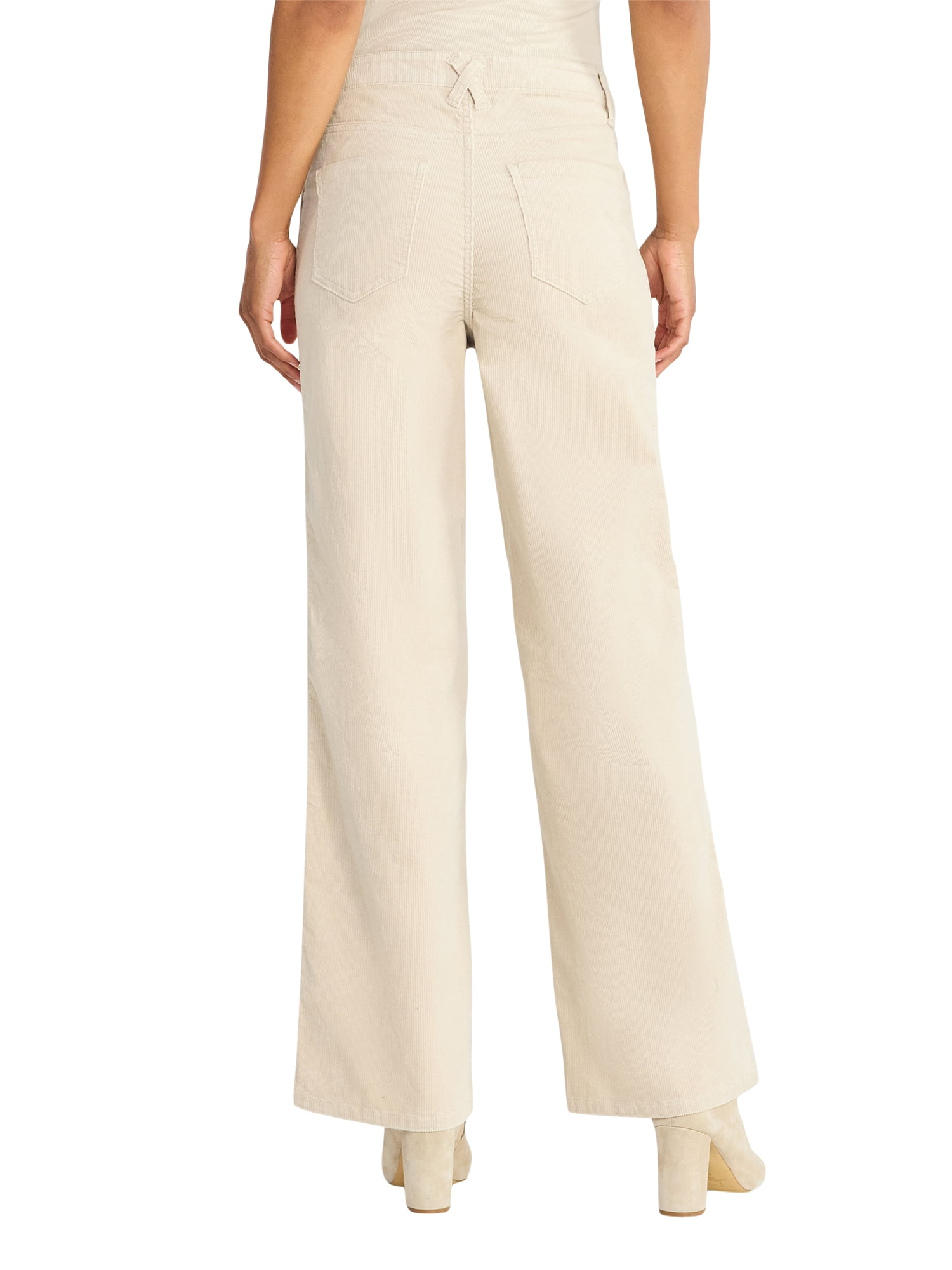 Time and Tru Women's and Women's Plus Corduroy Seamed Wide Leg Pants, 31" Inseam, Sizes 2-22