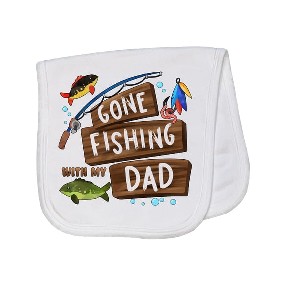 Inktastic Gone Fishing with My Dad Baby Burp Cloth