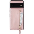 thumbnail image 4 of for Google Pixel 6A Case with Card Holder for Women,Pixel 6A Phone Case Wallet with Strap Credit Card with Kickstand Zipper Shockproof Case for Pixel 6A - Rose Gold, 4 of 14