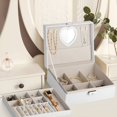 thumbnail image 6 of XIBUFE 2026 New Lockable Jewelry Boxes Mirror for Women, 9.06 X 6.69 X 3.54 Inches, White for Jewelry Storage, Home Organization, Vanity, Gift Giving, Elegant Decor., 6 of 8