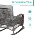 thumbnail image 3 of MEETWARM 5 Pieces Outdoor Wicker Patio Conversation Sets with Glider Loveseat, 2 Chairs with 2 Glass-Top Coffee Table Wicker Rocking Glider Set, Wicker Conversation Set w/Thickened Cushions, Gray, 3 of 9