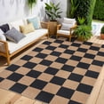 thumbnail image 5 of FairOnly 9'x12'Checkered Modern Geometric Machine Washable Area Rug for Living Room Bedroom Non Slip Ultra Thin Carpet for Kitchen Dining Room,Black Coffee, 5 of 7