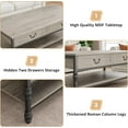 thumbnail image 3 of M optimized Coffee Table with Drawers 41" Large Center Table with Storage Rectangular Cocktail Table Mid Century Wooden Coffee Tables Retro Living Room Table Vintage Tea Table, 3 of 7