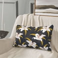 thumbnail image 4 of Plush Throw Pillow Covers, Yellow Leaves Lilies Flowers Pillow Cases with Invisible Zipper, Breathable Microfiber Pillow Cases Standard Size for Sleeping Bedroom Sofa Living Room 16x24, 4 of 5