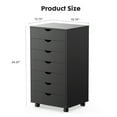 thumbnail image 2 of 7 Drawer Chest, Modern Wooden File Cabinet, Rolling Storage Dresser Mobile Storage Organizer with Wheels, for Home, Living Room, Bedroom, Study Room, Office, Black, 2 of 7