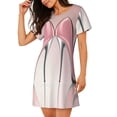 thumbnail image 2 of Easygdp High Heel Shoes Butterfly Camisón de manga corta para mujer, informal, estampado, 2 of 6