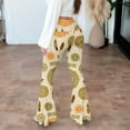 thumbnail image 4 of YueHuiYing Women's Vintage Printed High Waisted Tight Fitting Bag Fit Hip Wide Leg Trousers, 4 of 9