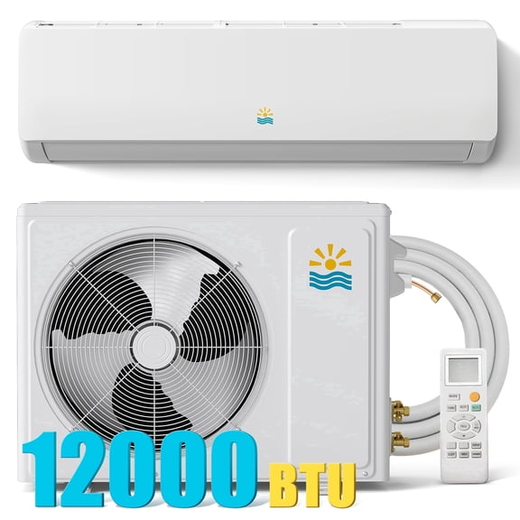 Flamemore 12000 BTU Mini Split Air Conditioner w/Heater, Wall Mounted Air Conditioner Unit, 600 Sq.ft, 19 SEER2, 115V